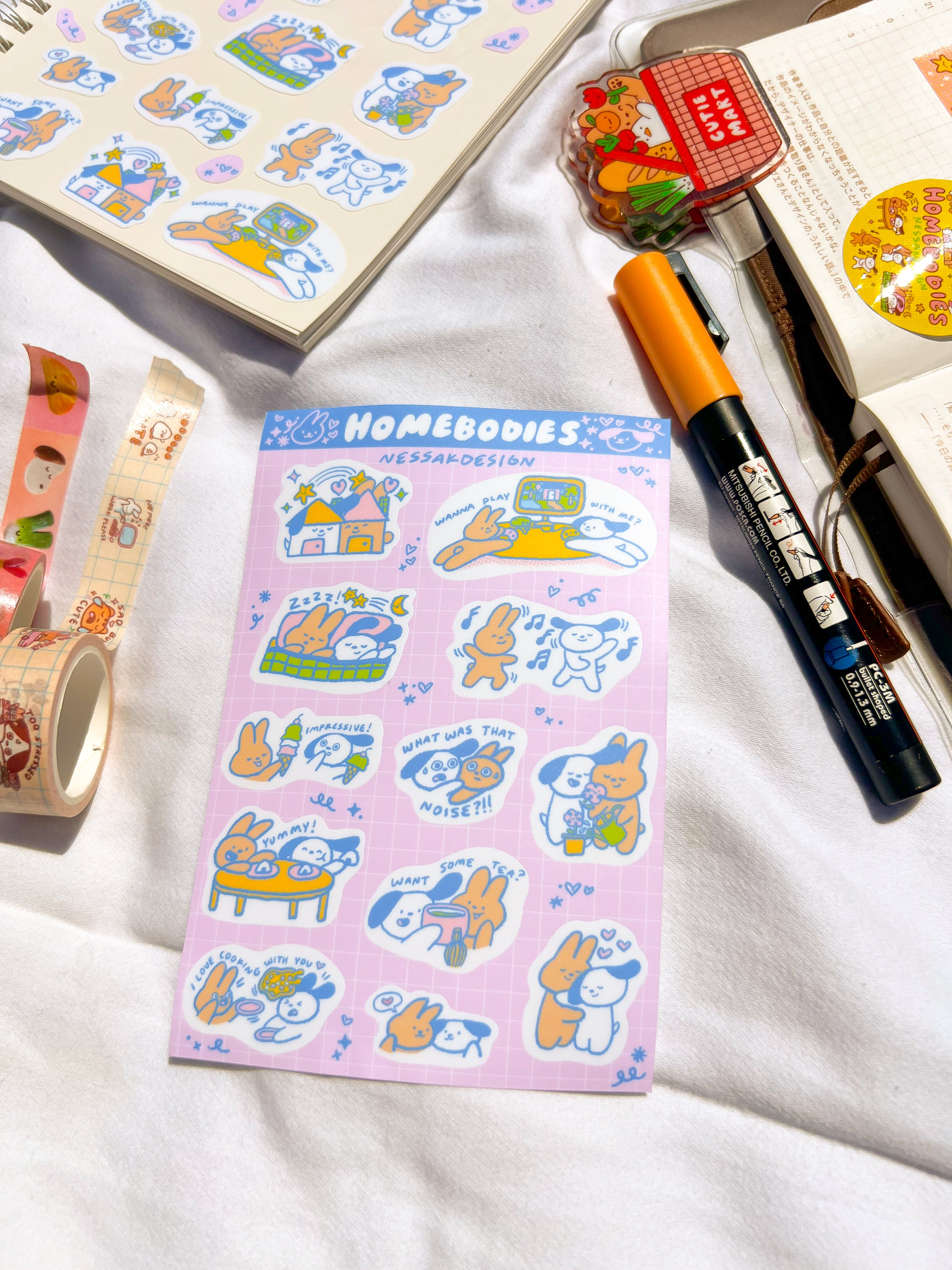 Cute Sticker Sheet Waterproof 4x6