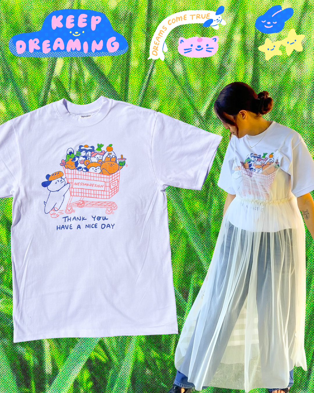 Thank you have a nice day shopping cart t-shirt