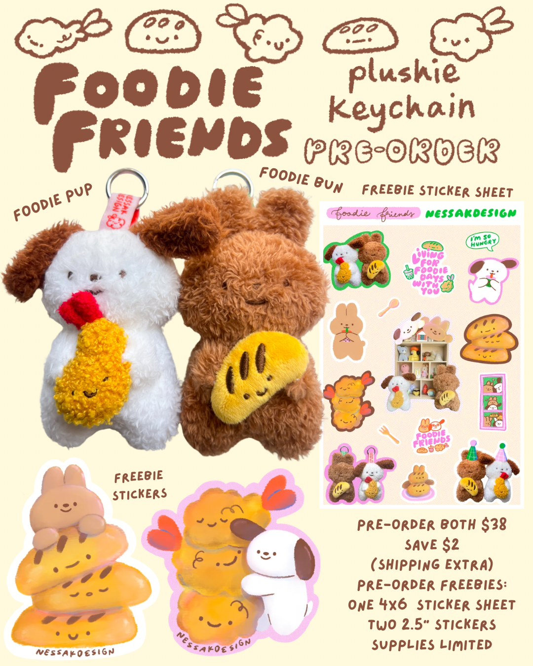 [PRE-ORDER] Foodie Friends Plushie Keychain