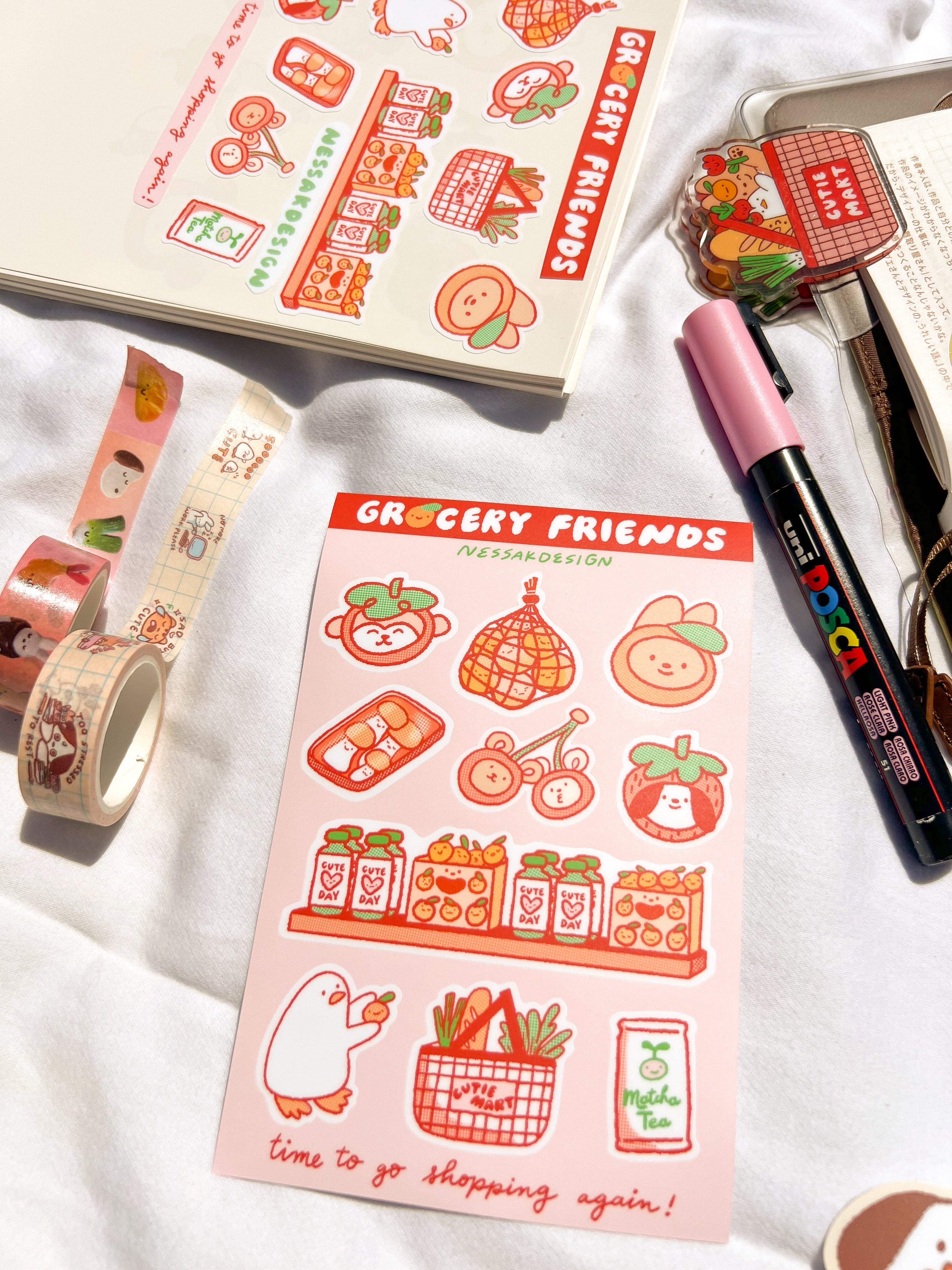 Cute Sticker Sheet Waterproof 4x6