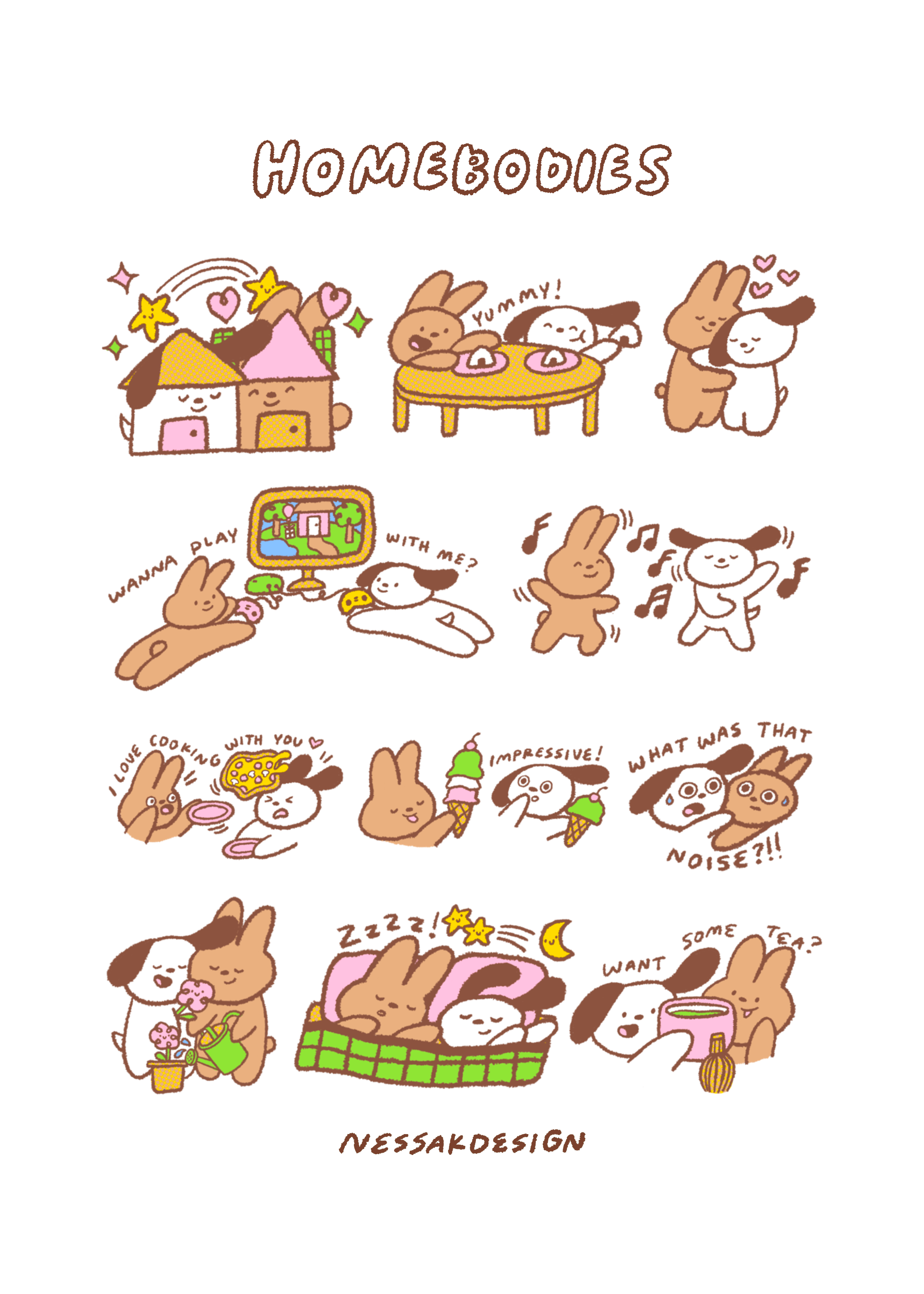 Cute illustration art print