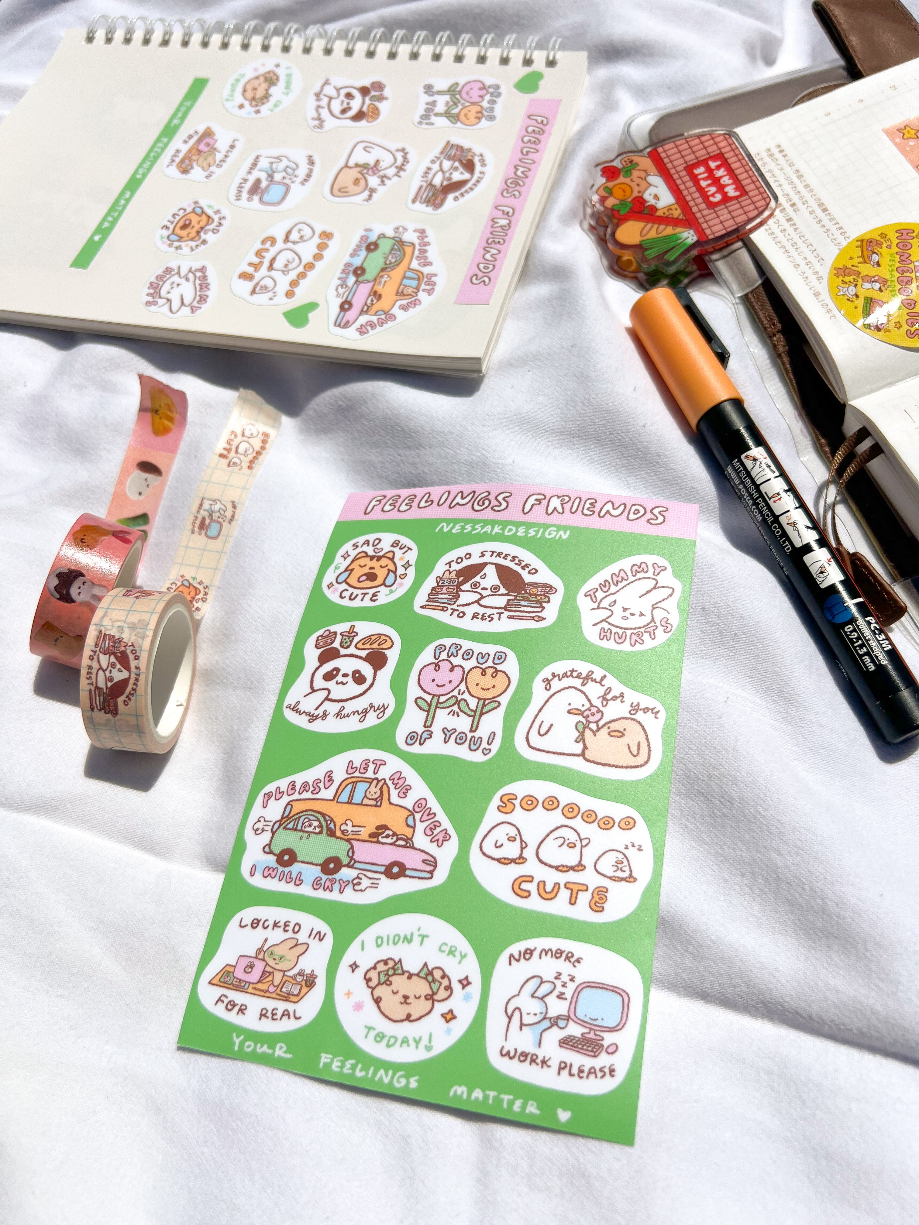 Cute Sticker Sheet Waterproof 4x6
