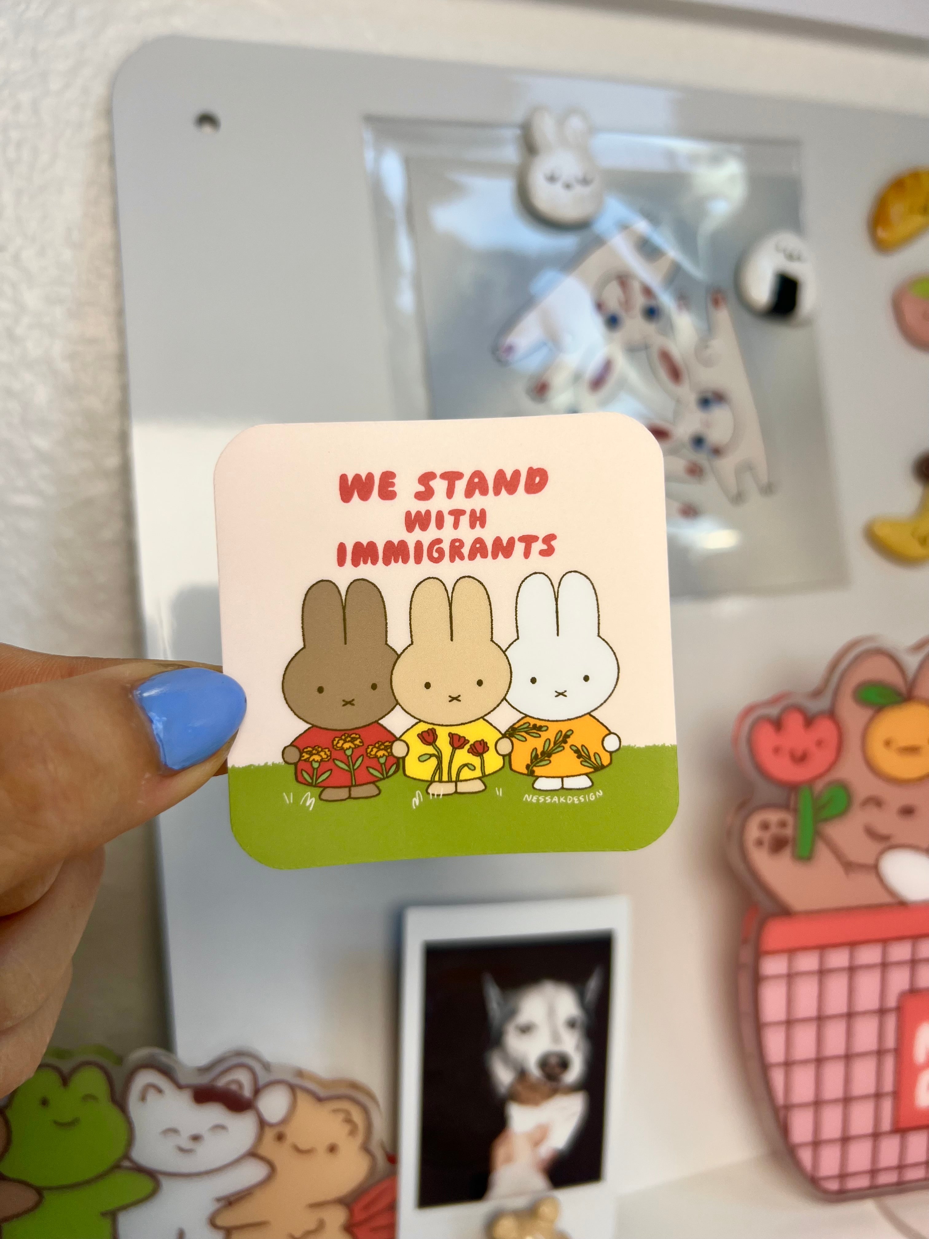 We Stand With Immigrants Vinyl Waterproof Sticker