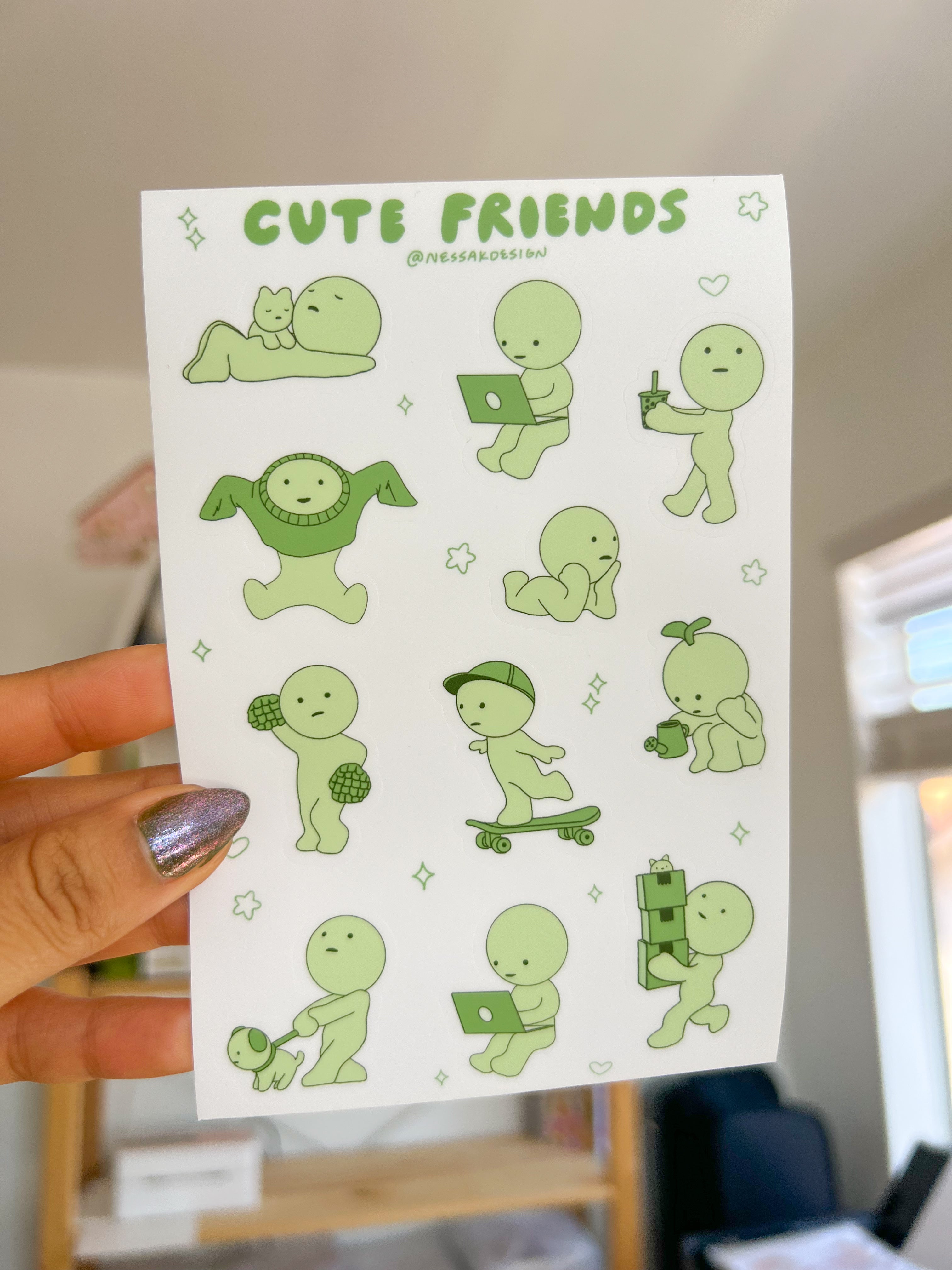 Cute Sticker Sheet Waterproof 4x6