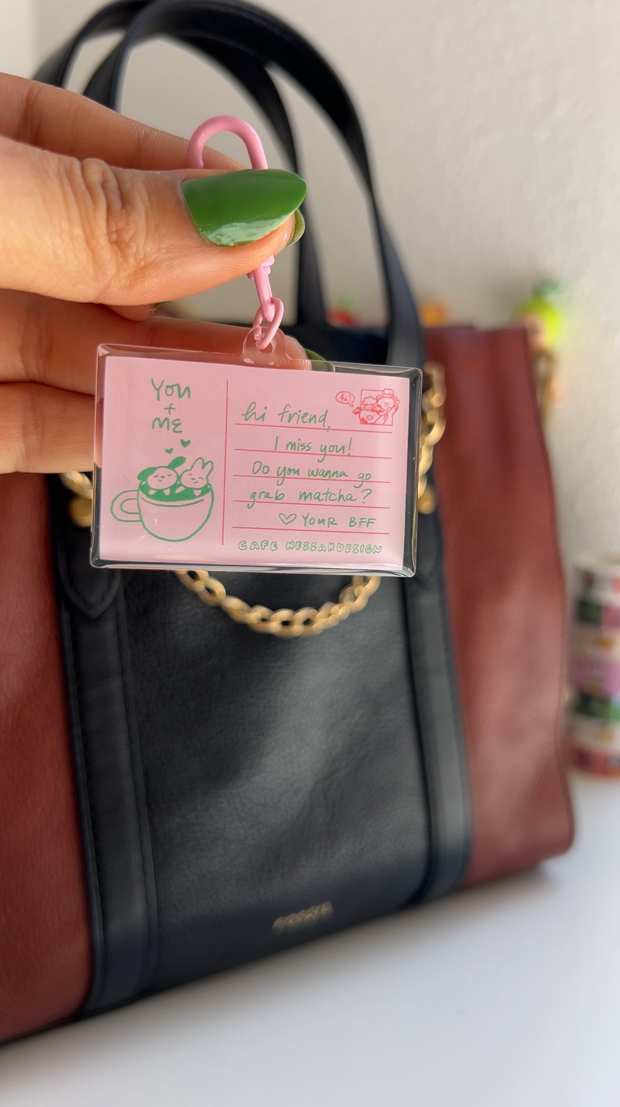 Postcard Acrylic Keychain reversible
