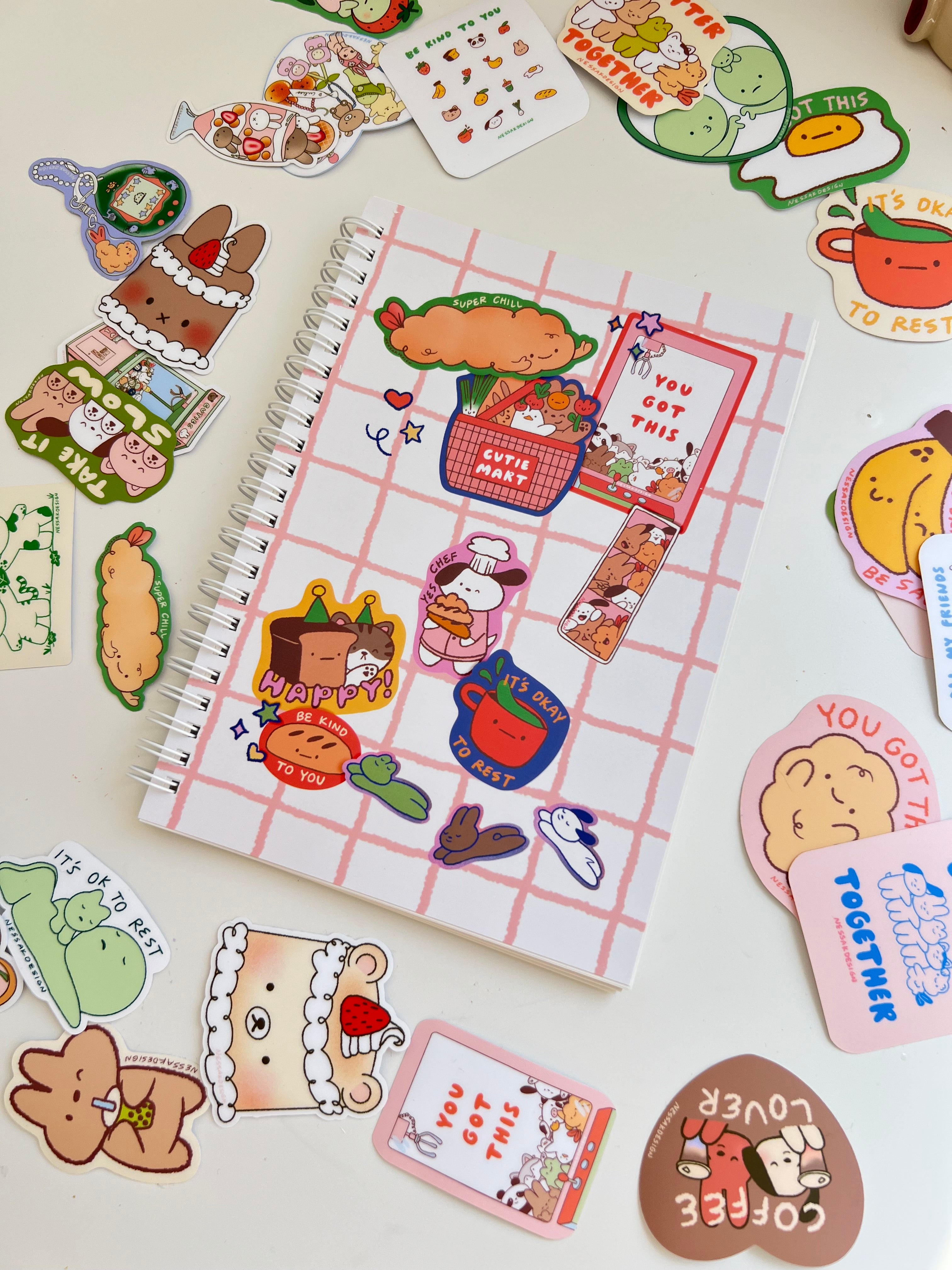 Reuseable Sticker Book Spiral Notebook