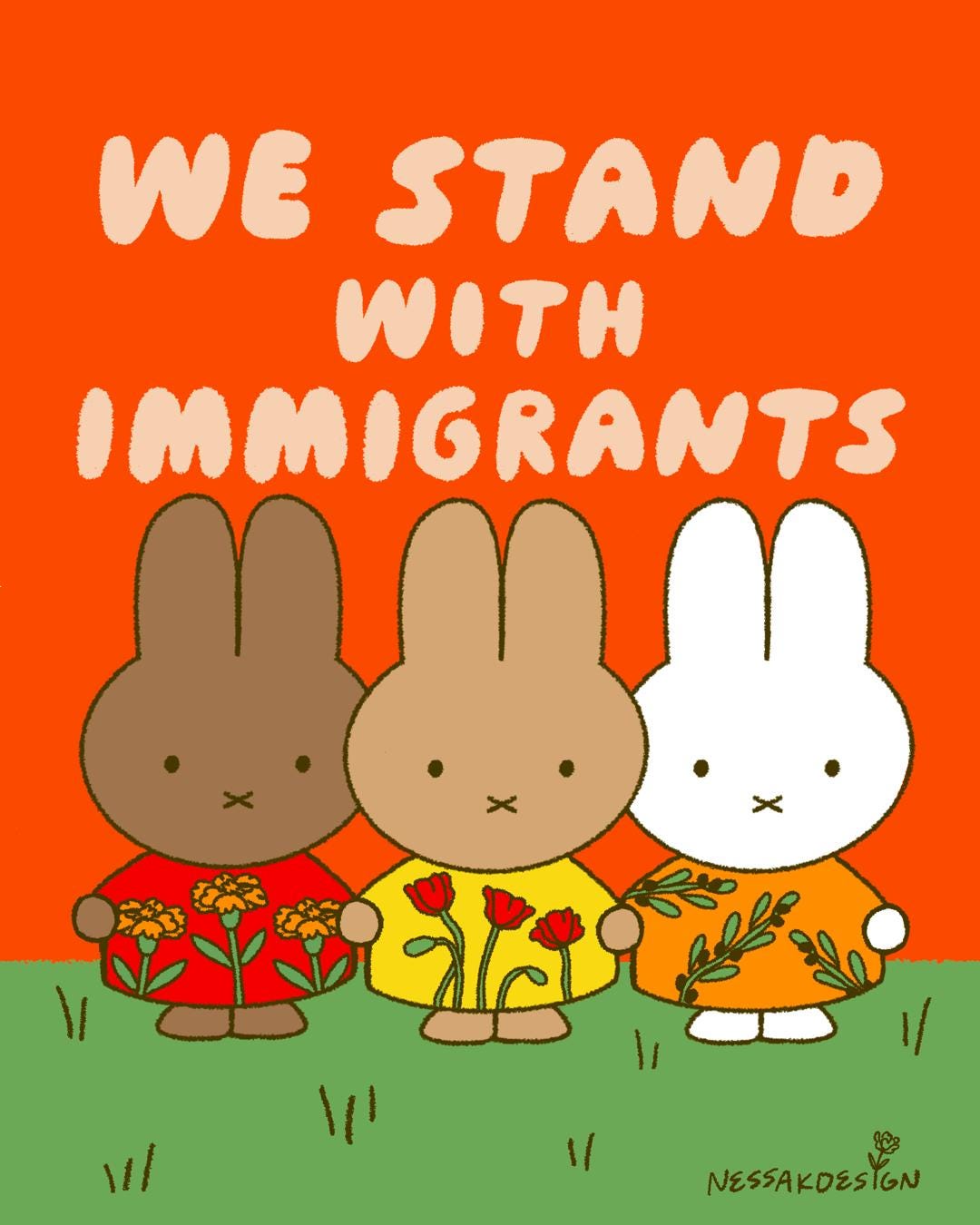 we stand with immigrants | estamos con los inmigrantes art print