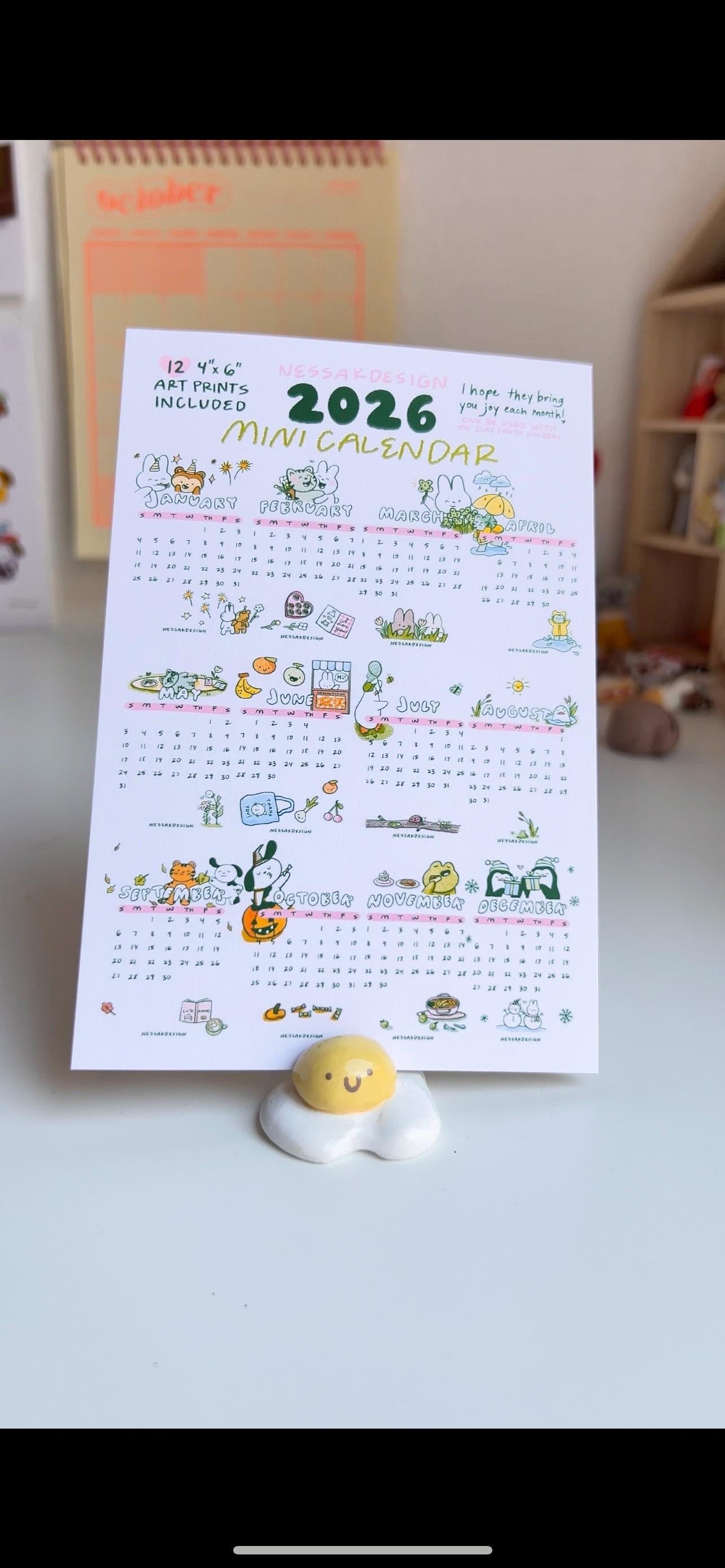 2026 Year Desk Calendar | 12 print set