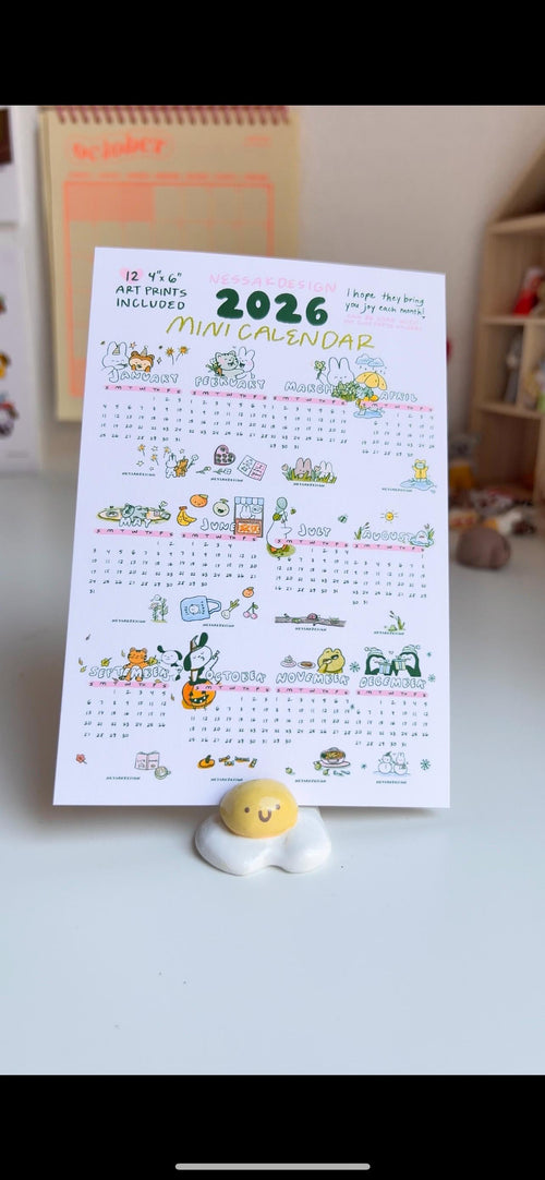 2026 Year Desk Calendar | 12 print set